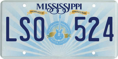 MS license plate LSO524