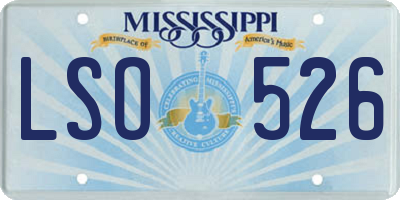 MS license plate LSO526