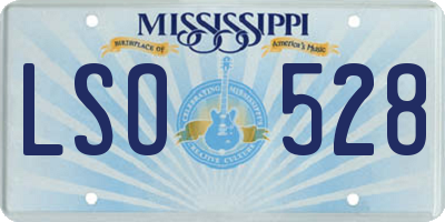 MS license plate LSO528