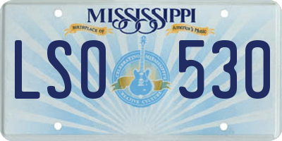 MS license plate LSO530