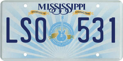 MS license plate LSO531
