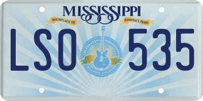 MS license plate LSO535