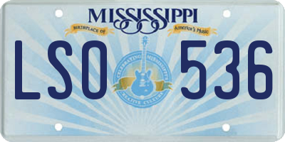 MS license plate LSO536
