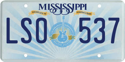 MS license plate LSO537