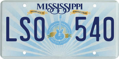 MS license plate LSO540