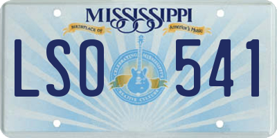 MS license plate LSO541