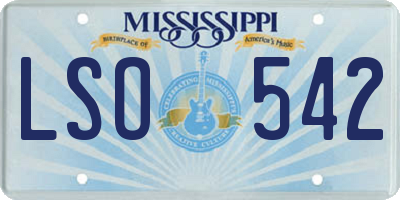 MS license plate LSO542