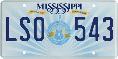 MS license plate LSO543