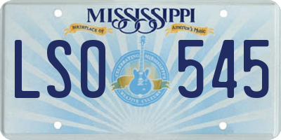 MS license plate LSO545