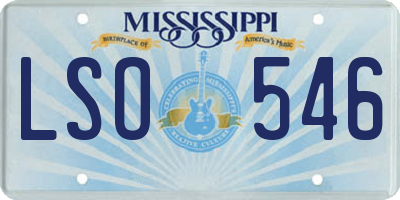 MS license plate LSO546