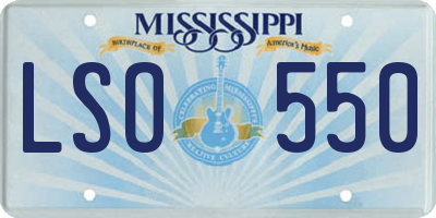 MS license plate LSO550