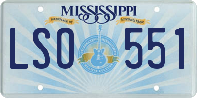 MS license plate LSO551