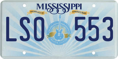 MS license plate LSO553