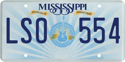 MS license plate LSO554