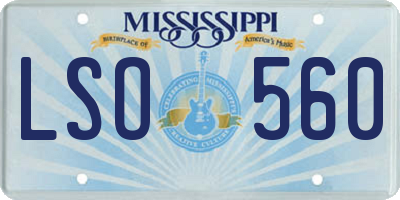 MS license plate LSO560