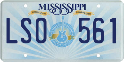 MS license plate LSO561