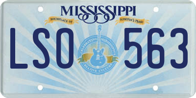 MS license plate LSO563