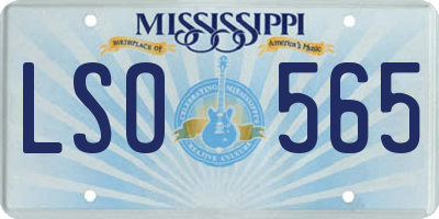 MS license plate LSO565