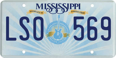 MS license plate LSO569