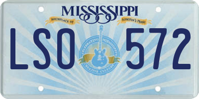MS license plate LSO572