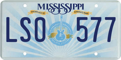 MS license plate LSO577