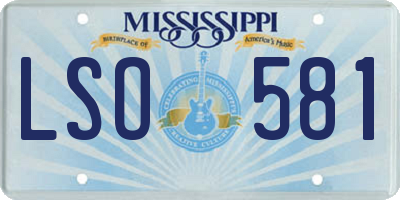 MS license plate LSO581
