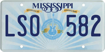 MS license plate LSO582