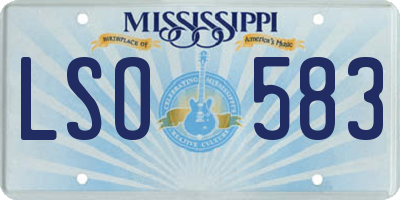 MS license plate LSO583
