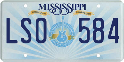 MS license plate LSO584