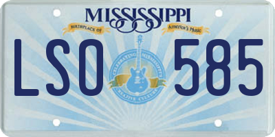 MS license plate LSO585