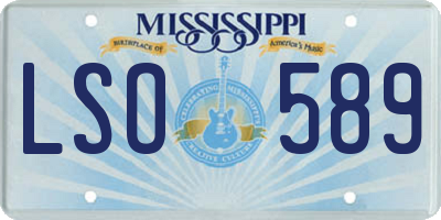 MS license plate LSO589