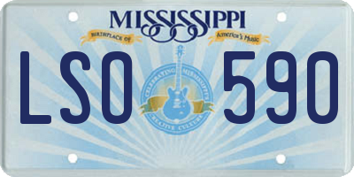 MS license plate LSO590
