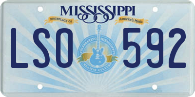 MS license plate LSO592