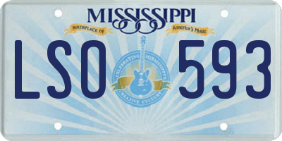 MS license plate LSO593