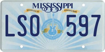 MS license plate LSO597