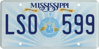MS license plate LSO599