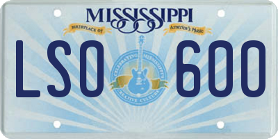 MS license plate LSO600