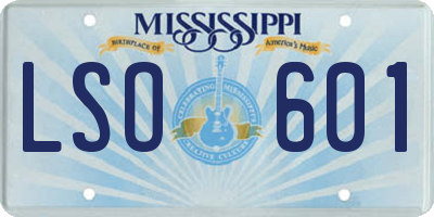 MS license plate LSO601
