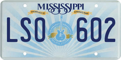 MS license plate LSO602