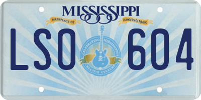 MS license plate LSO604