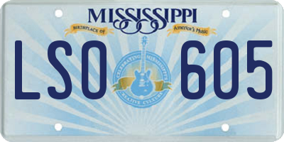 MS license plate LSO605