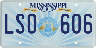 MS license plate LSO606