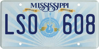 MS license plate LSO608