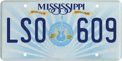 MS license plate LSO609
