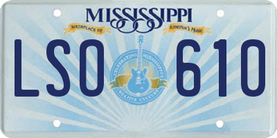 MS license plate LSO610