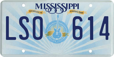 MS license plate LSO614