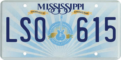 MS license plate LSO615