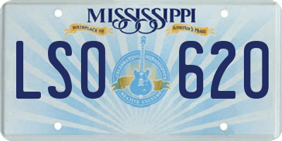 MS license plate LSO620