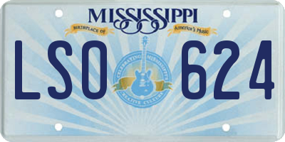 MS license plate LSO624