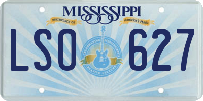 MS license plate LSO627